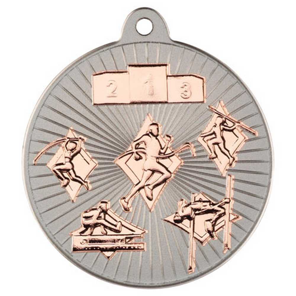 MULTI ATHLETICS TWO COLOUR MEDAL - MATT SILVER/BRONZE 2in