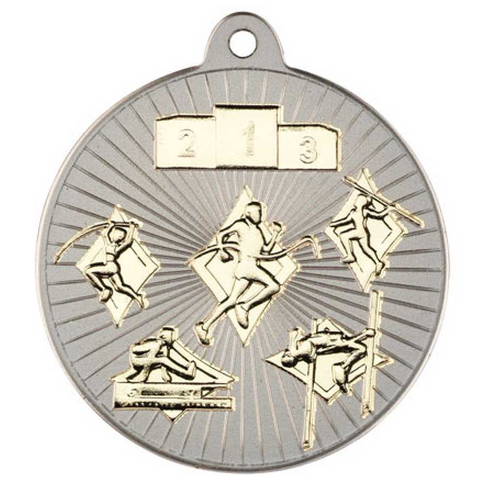 MULTI ATHLETICS TWO COLOUR MEDAL - MATT SILVER/GOLD 2in