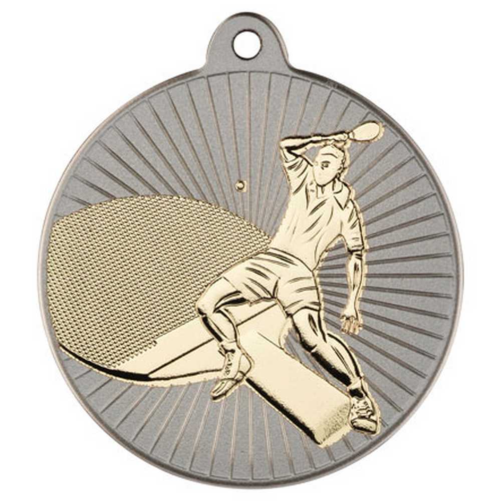 TABLE TENNIS TWO COLOUR MEDAL MATT SILVER/GOLD - 2in