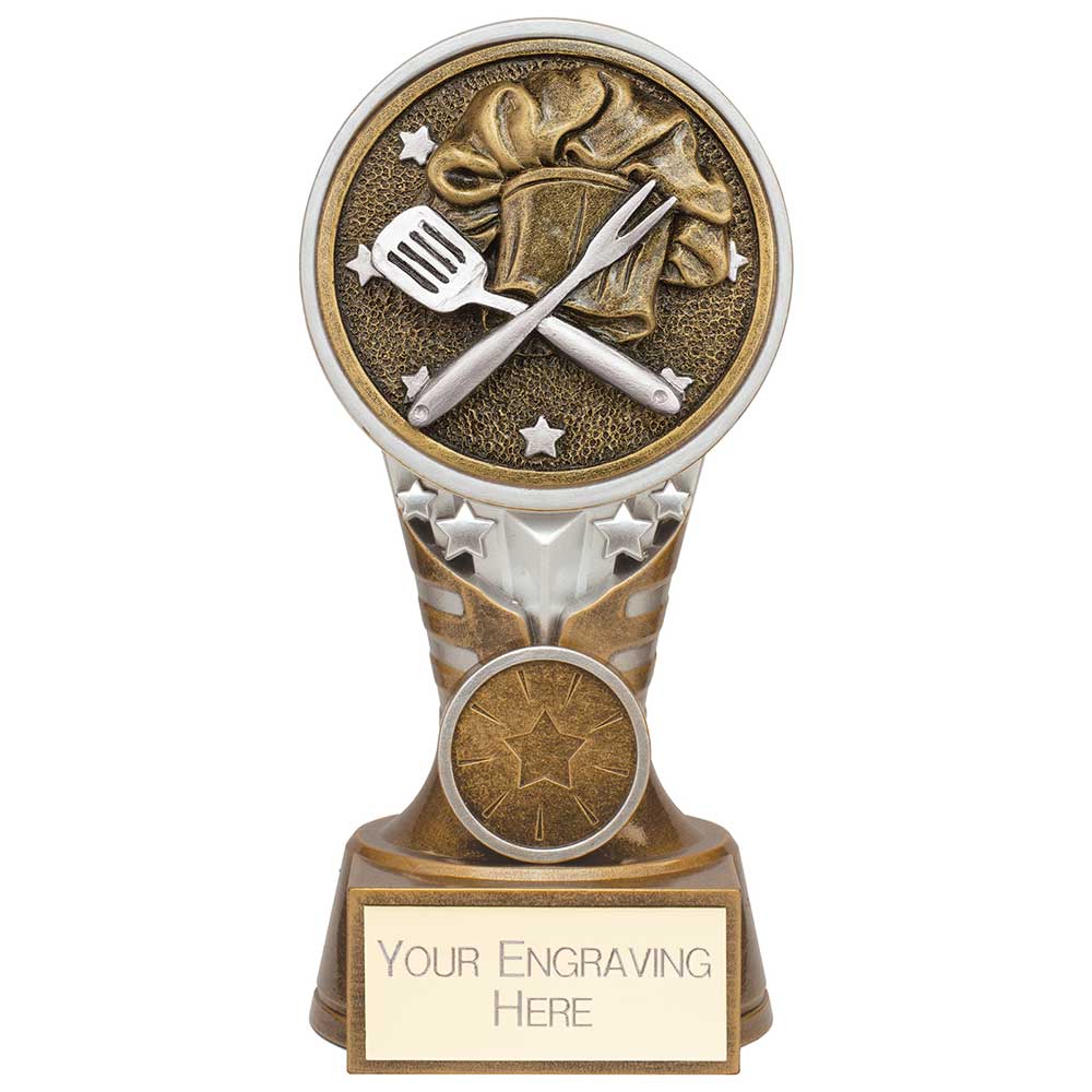 Ikon Tower Cooking Award Antique Silver & Gold 150mm