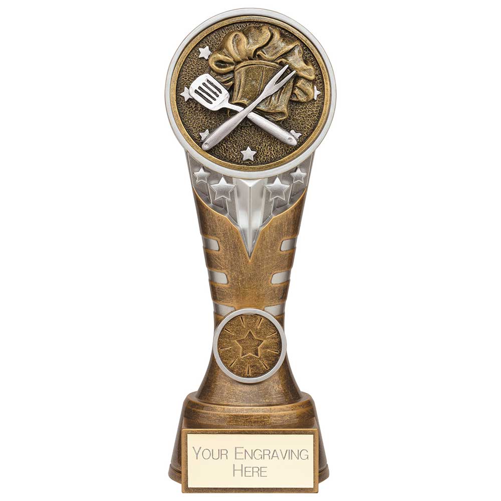 Ikon Tower Cooking Award Antique Silver & Gold 200mm