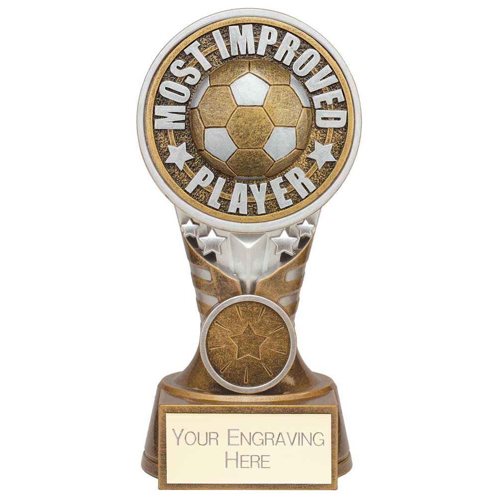 Ikon Tower Most Improved Player Award Antique Silver & Gold 150mm