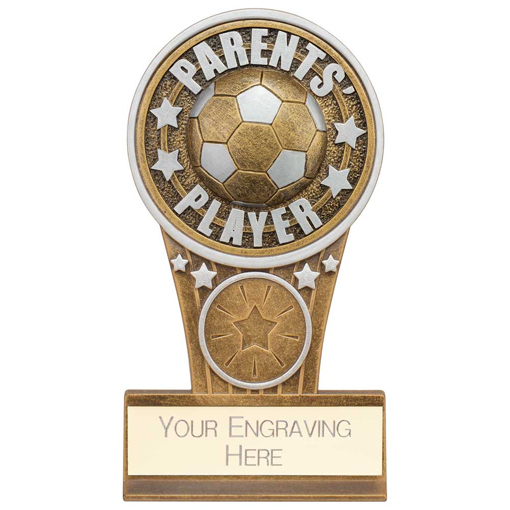 Ikon Tower Parents Player Plaque Award Antique Silver & Gold 125mm