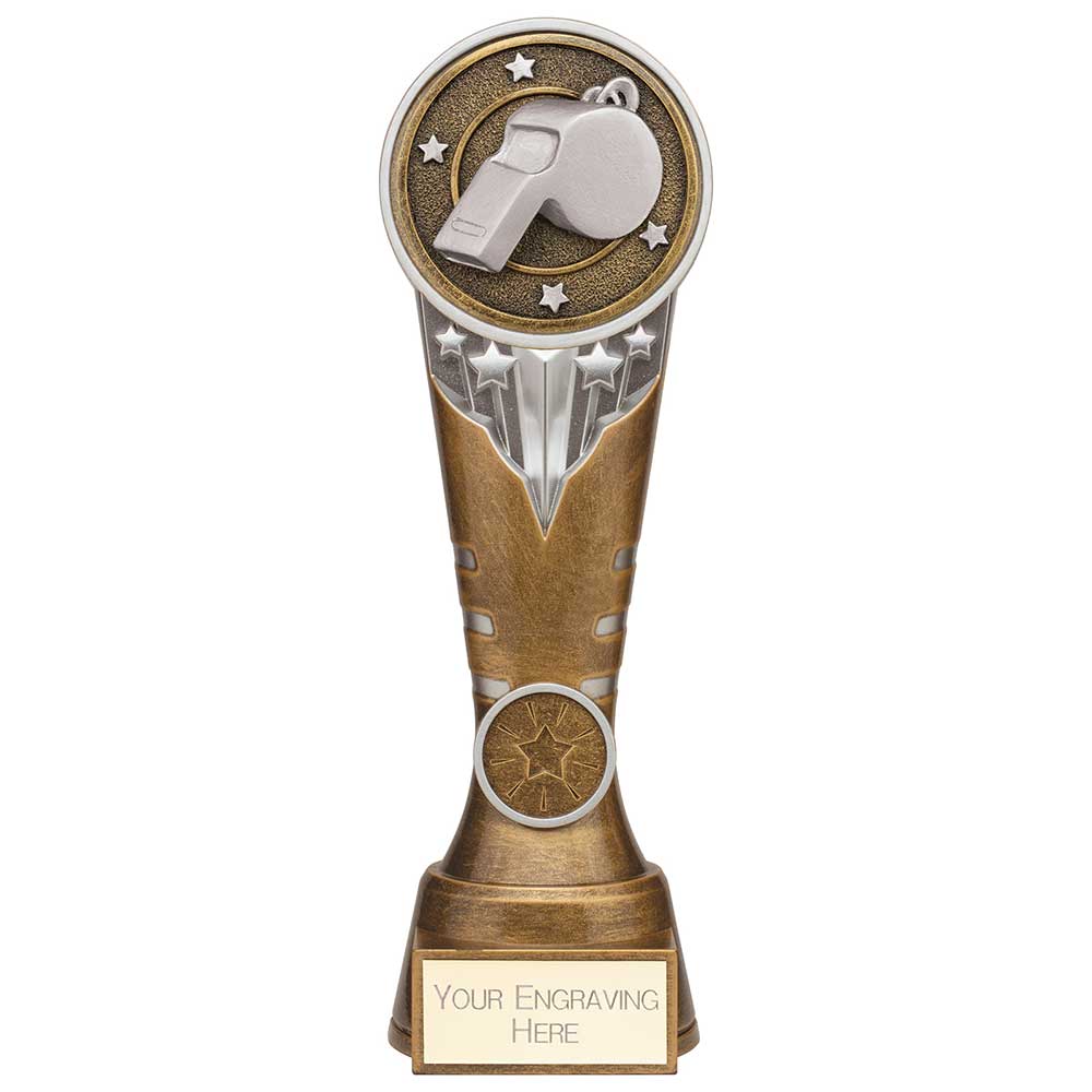 Ikon Tower Referee Award Antique Silver & Gold 225mm