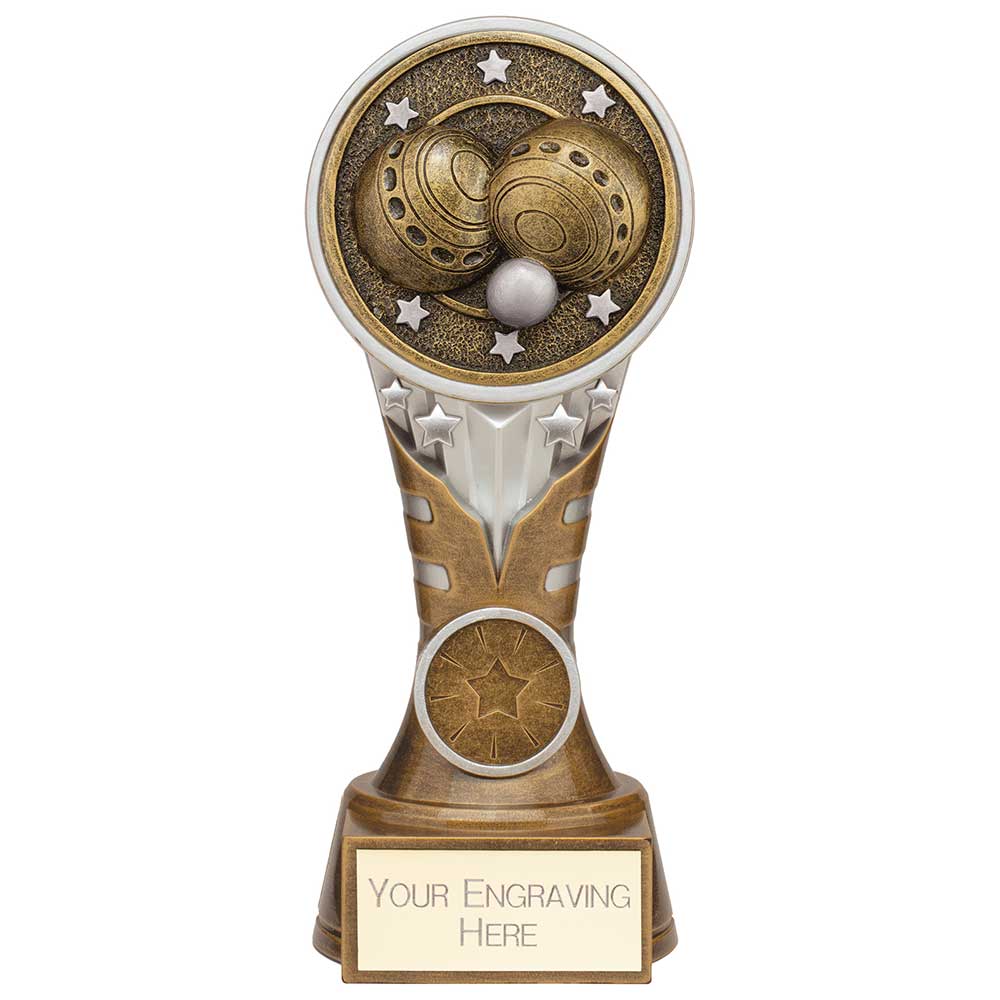 Ikon Tower Lawn Bowls Award Antique Silver & Gold 175mm
