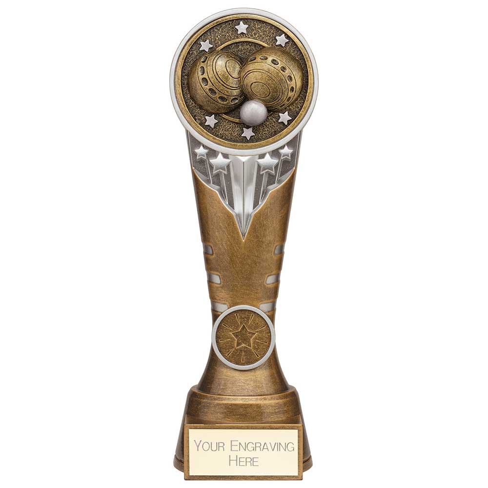 Ikon Tower Lawn Bowls Award Antique Silver & Gold 225mm