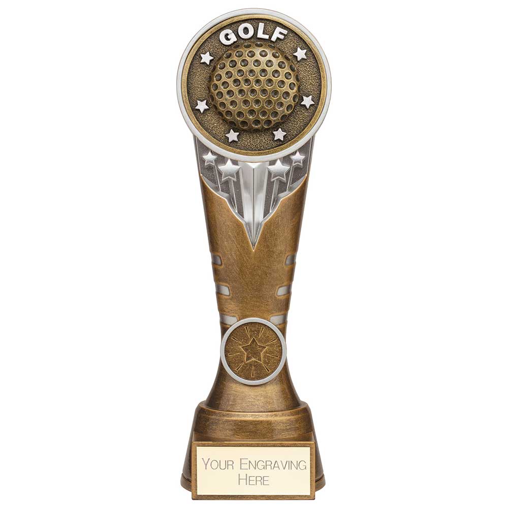 Ikon Tower Golf Award Antique Silver & Gold 225mm