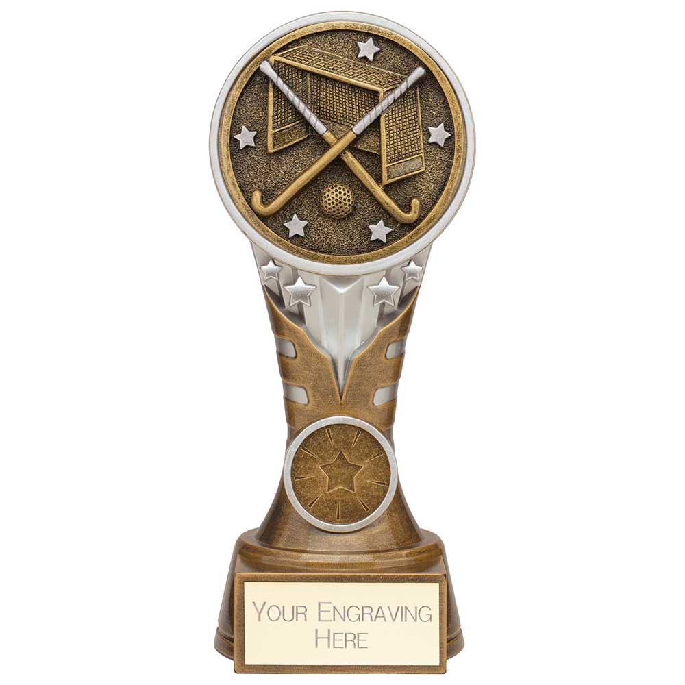 Ikon Tower Hockey Award Antique Silver & Gold 175mm