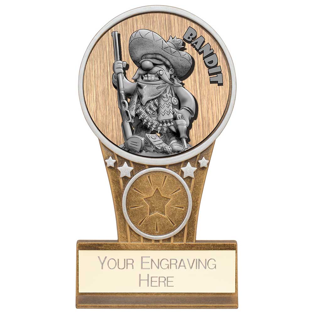 Ikon Goof Balls Bandit Plaque Award Antique Silver & Gold 125mm