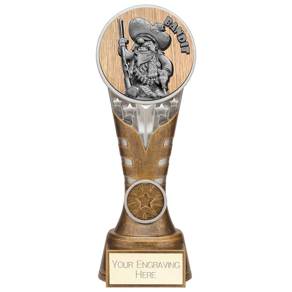 Ikon Goof Balls Bandit Award Antique Silver & Gold 200mm