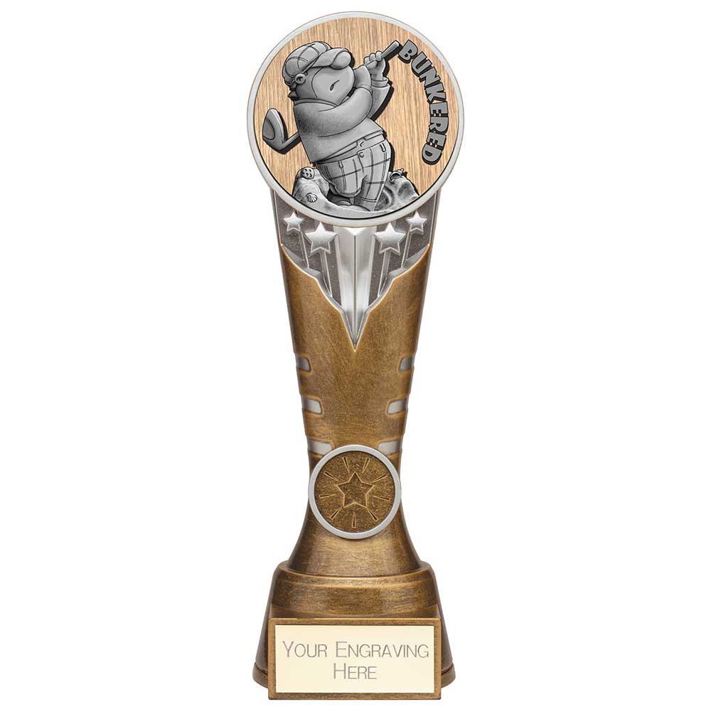 Ikon Goof Balls Bunkered Award Antique Silver & Gold 225mm
