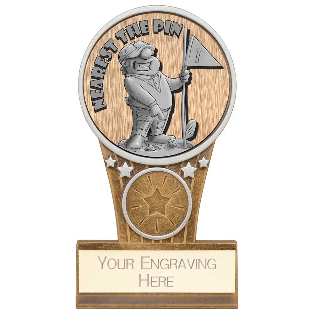 Ikon Goof Balls Nearest The Pin Plaque Antique Silver & Gold 125mm
