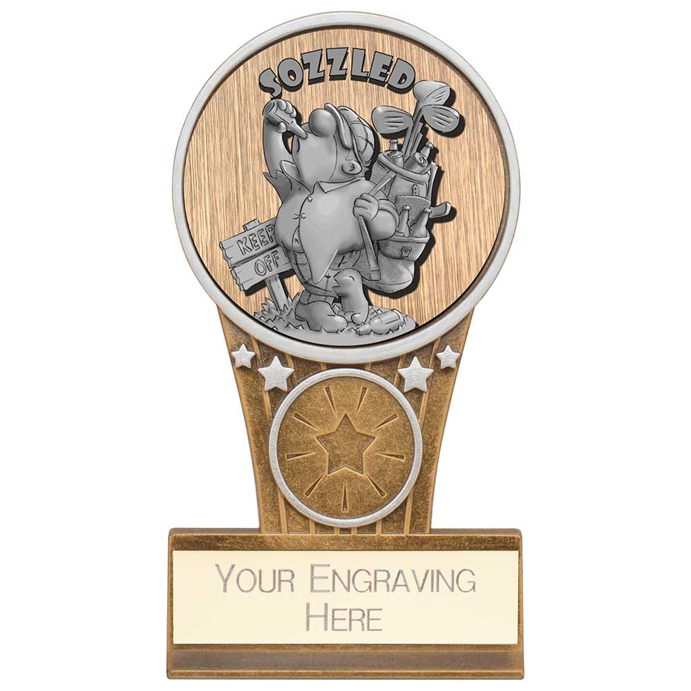 Ikon Goof Balls Sozzled Plaque Award Antique Silver & Gold 125mm
