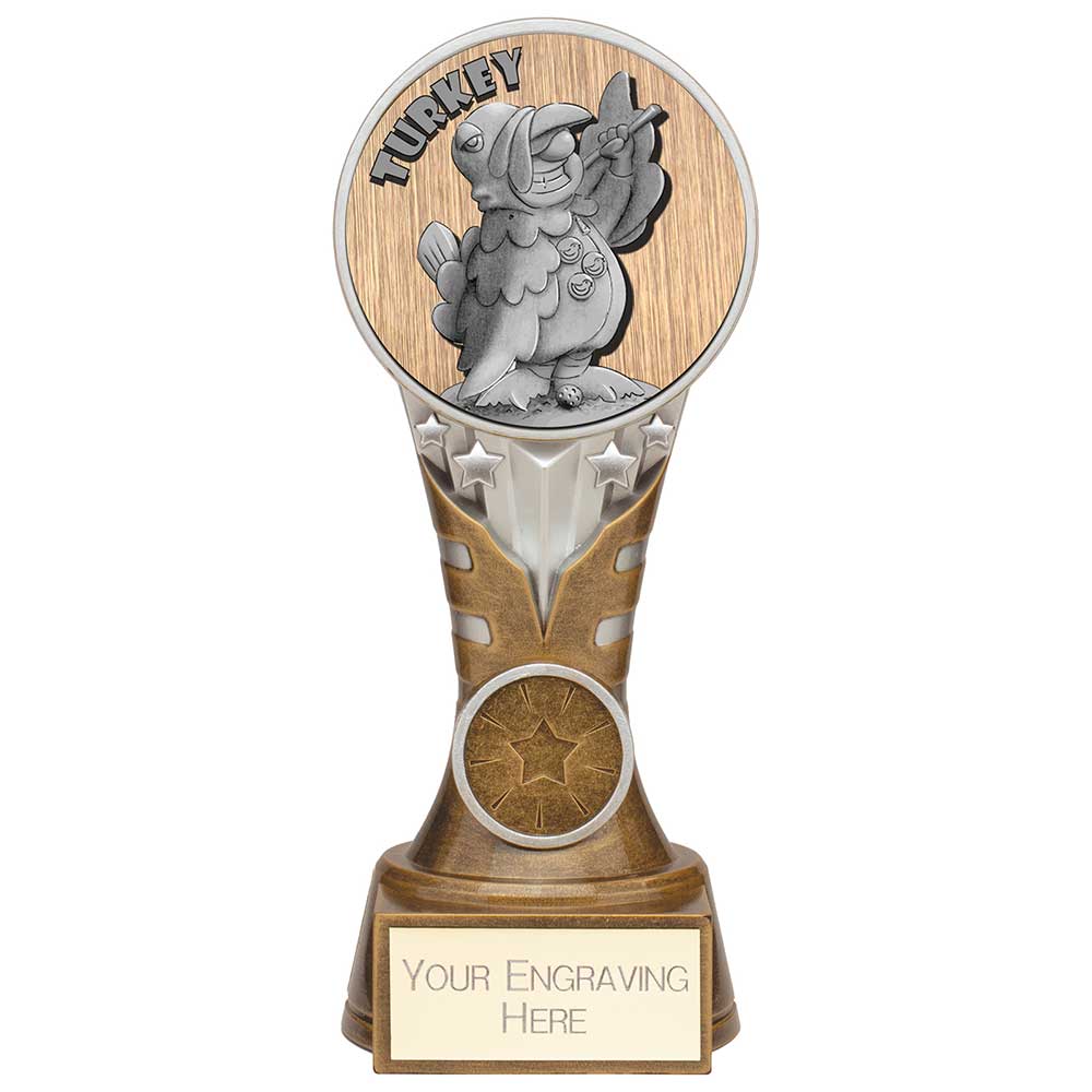 Ikon Goof Balls Turkey Award Antique Silver & Gold 175mm