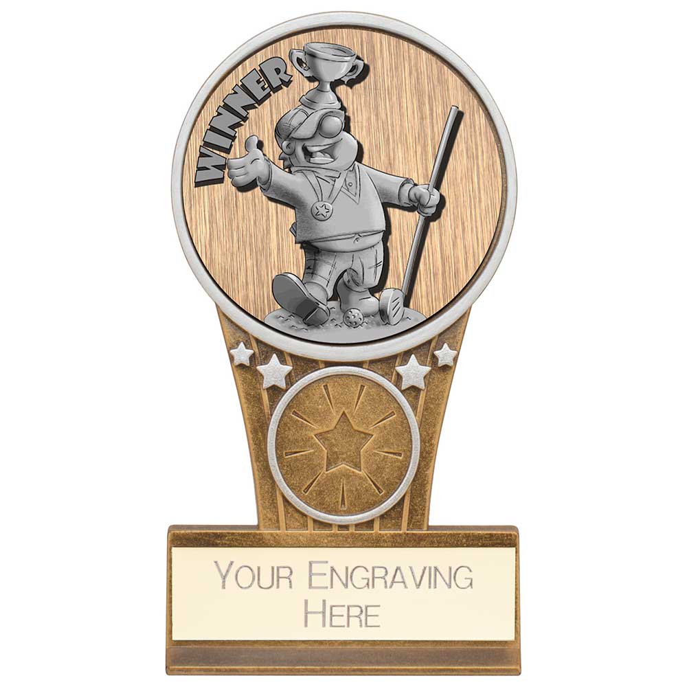 Ikon Goof Balls Winner Plaque Award Antique Silver & Gold 125mm