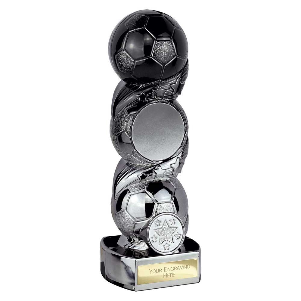 Hat-trick Strike Football Carbon Black & Gunmetal 190mm