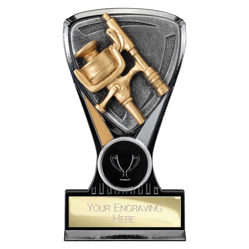 Wolverine Plaque Angling Carbon Black & Fusion Gold 130mm