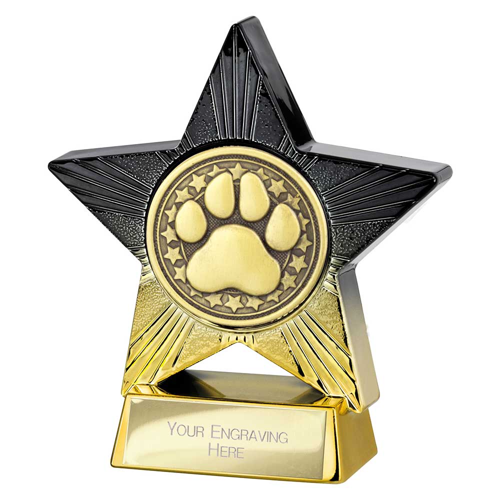 Superstar Dog Agility Award Black & Gold 110mm