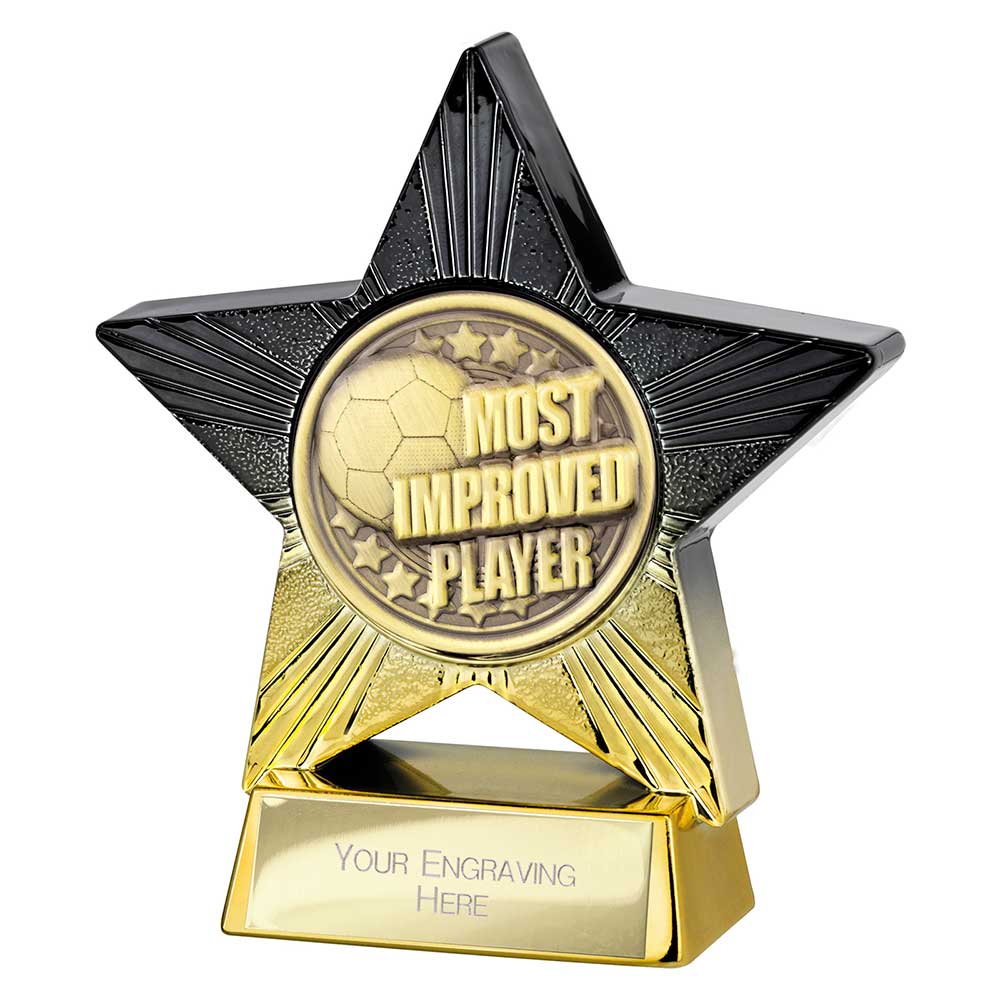 Superstar Most Improved Player Award Black & Gold 110mm