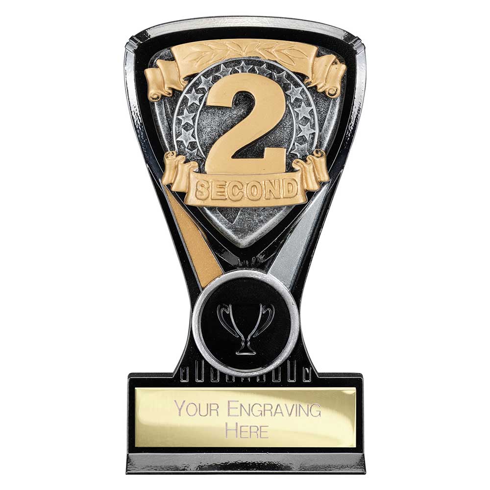 Wolverine Plaque 2nd Place Carbon Black & Fusion Gold 130mm