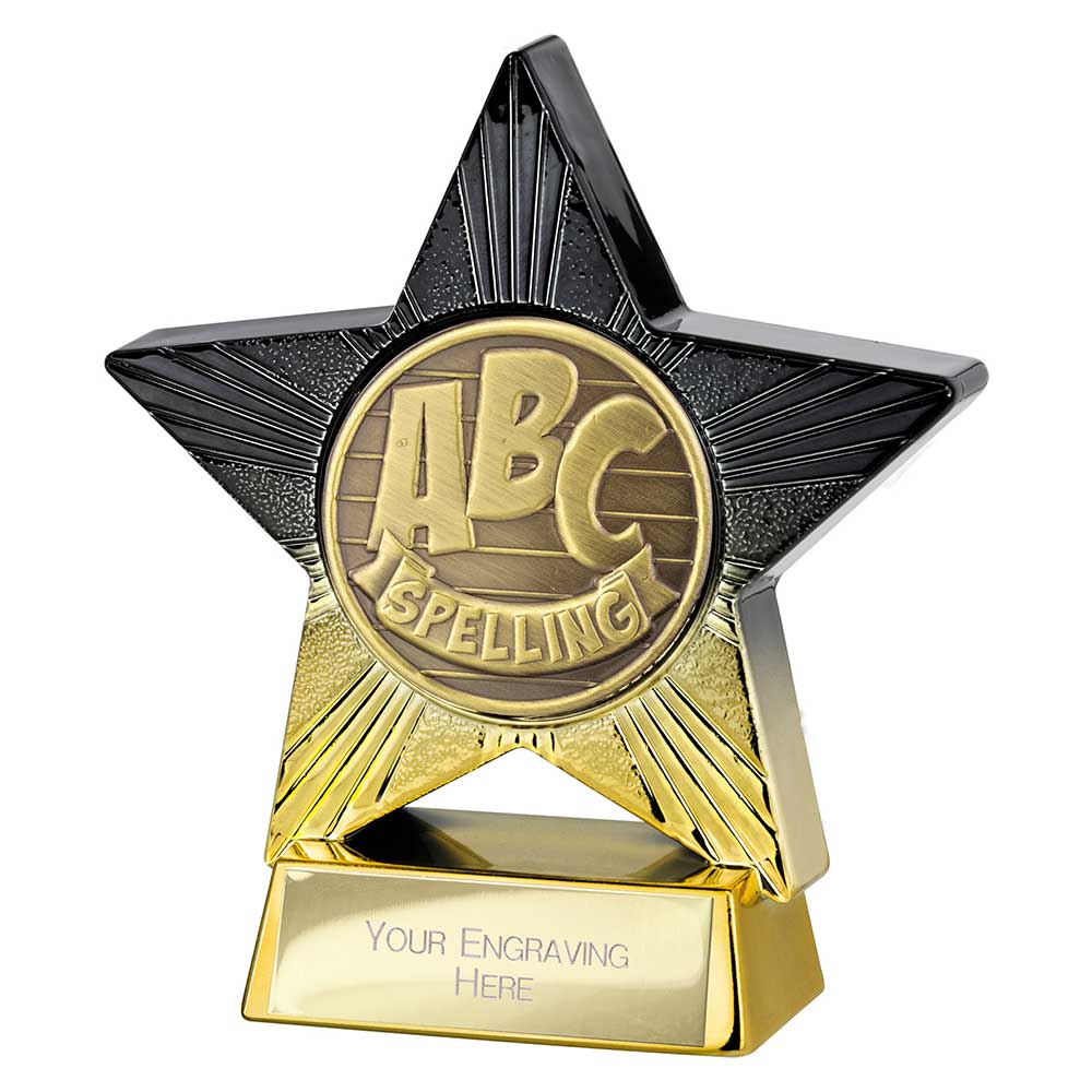 Superstar Spelling Award Black & Gold 110mm