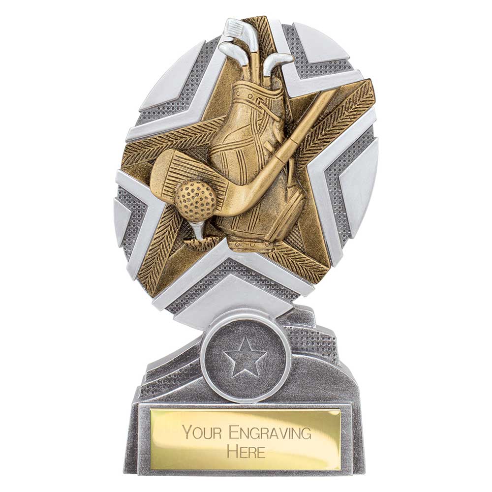 The Stars Golf Bag Award Silver & Gold 150mm