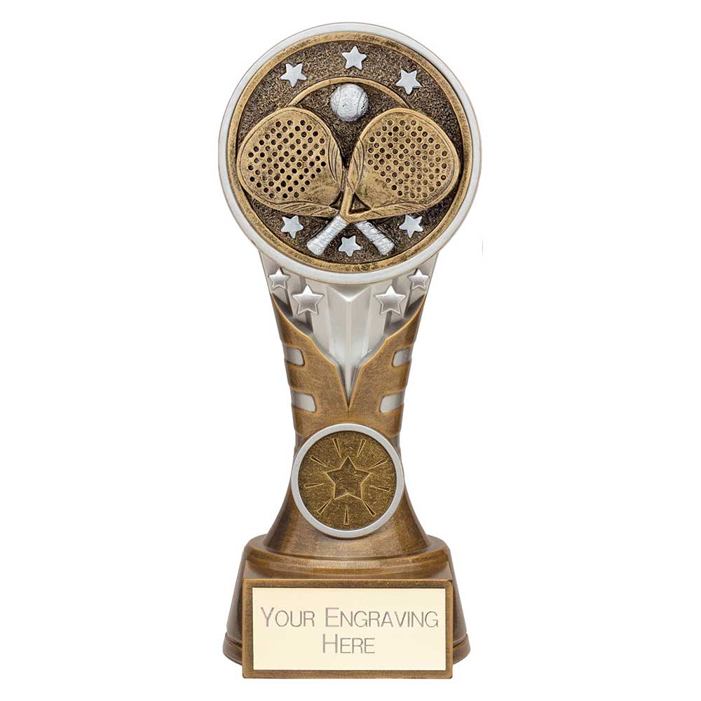 Ikon Tower Padel Award Antique Silver & Gold 175mm