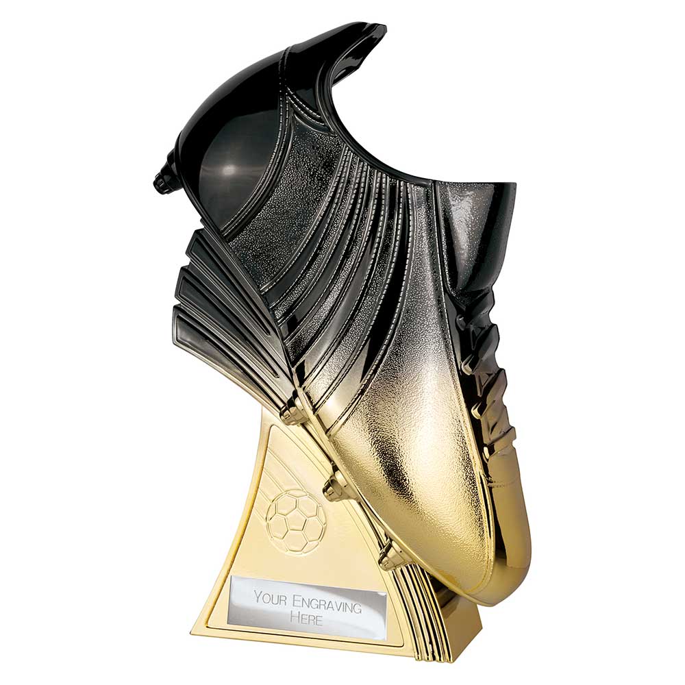 Power Boot Football Heavyweight Award Carbon Black to Gold 250mm