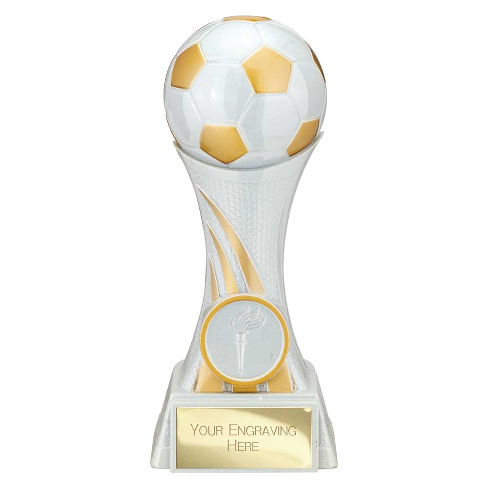 Attack Strike Football Award White & Gold 160mm