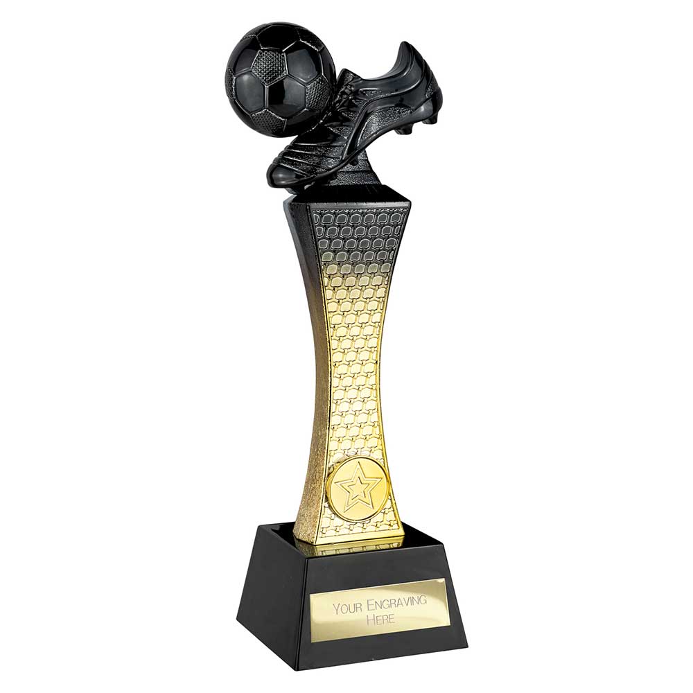 Raider Football Boot and Ball Award Carbon Black & Gold 260mm