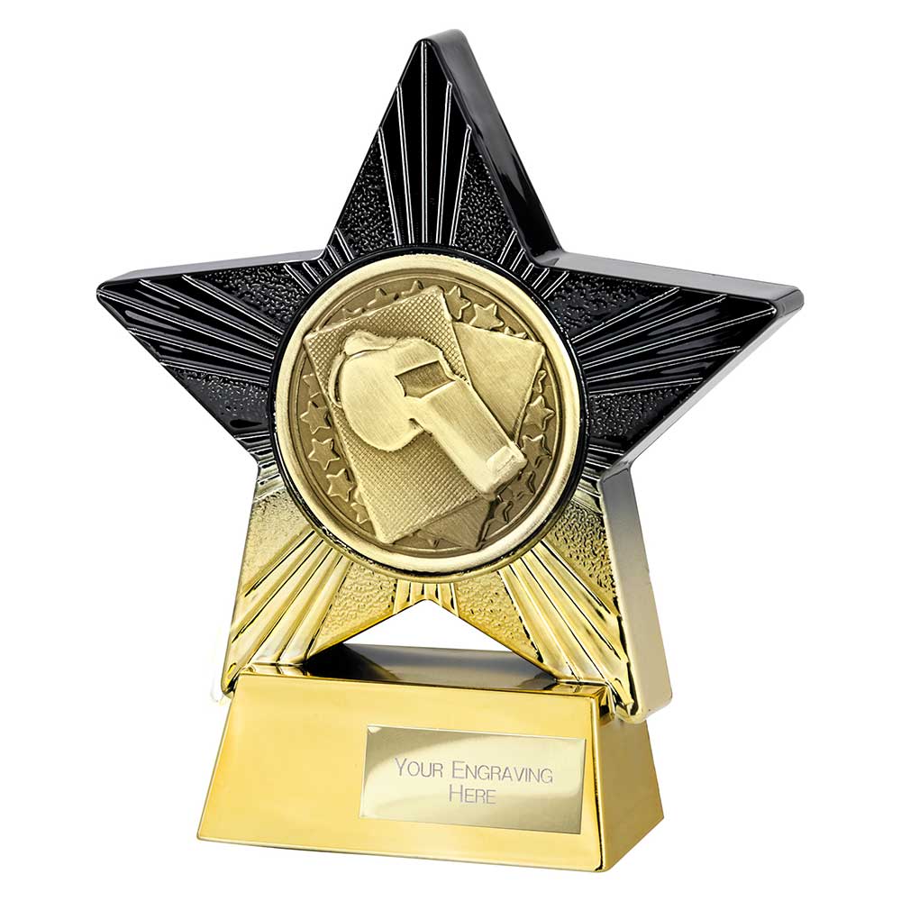 Superstar Referee Award Black & Gold 140mm