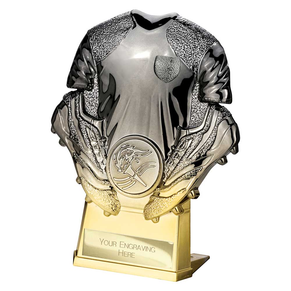 Invincible Rugby Shirt Plaque Award Gunmetal & Gold 120mm