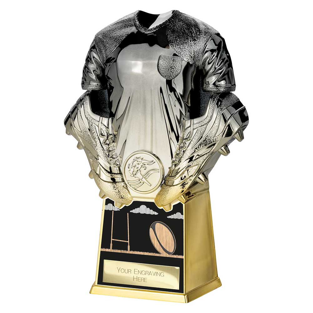 Invincible Rugby Shirt Heavyweight Award Gunmetal & Gold 190mm