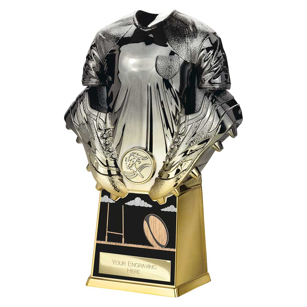 Invincible Rugby Shirt Heavyweight Award Gunmetal & Gold 220mm