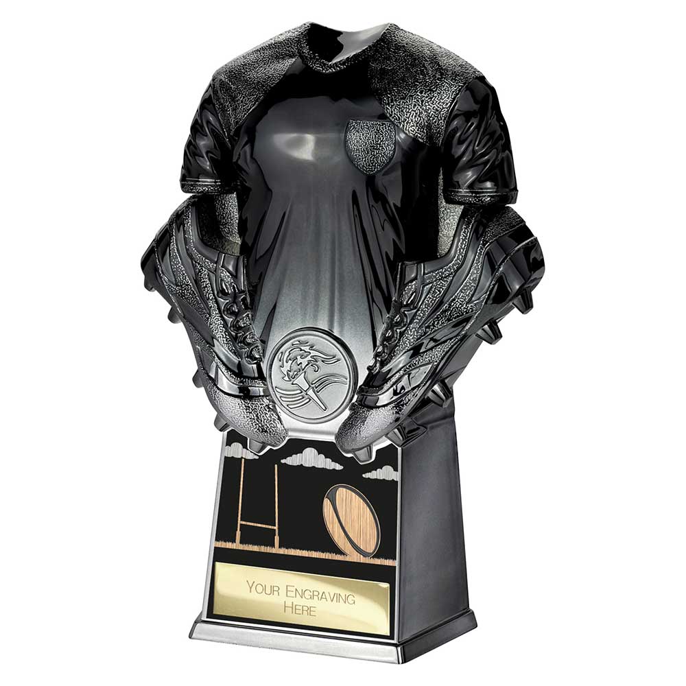 Invincible Rugby Shirt Heavyweight Award Black & Gunmetal 190mm