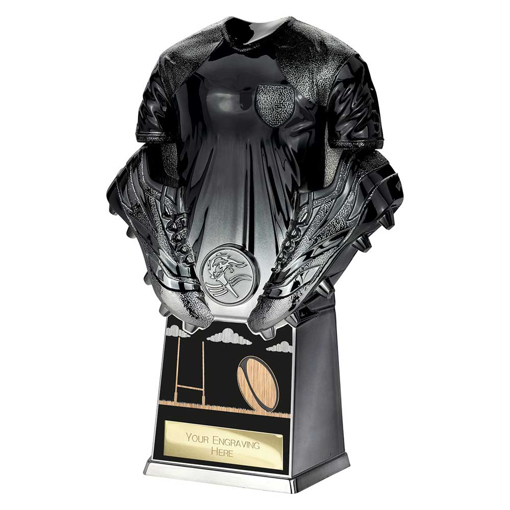 Invincible Rugby Shirt Heavyweight Award Black & Gunmetal 220mm