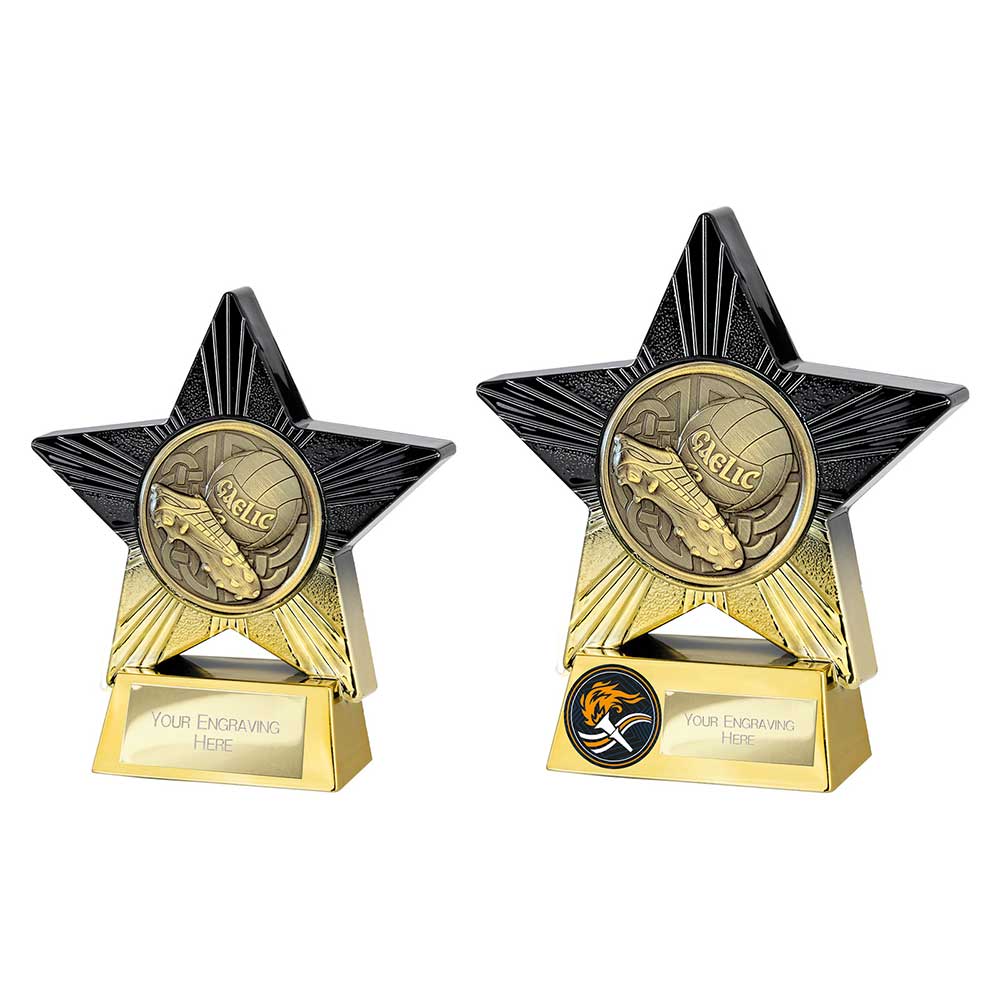 Superstar Gaelic Football Award Black & Gold 110mm