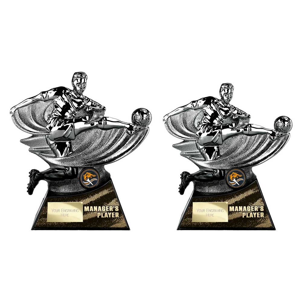 Power Strike Football Managers Player Gunmetal & Black 200mm
