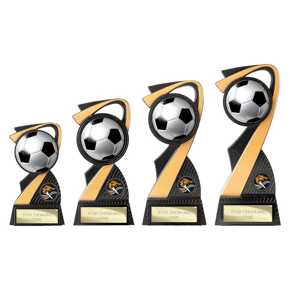 Mania Tower Football Award Carbon Black & Gold 155mm