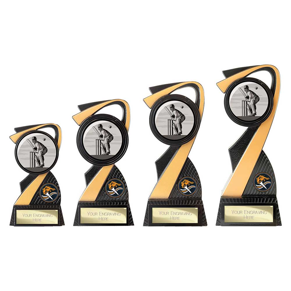 Mania Tower Cricket Award Carbon Black & Gold 155mm