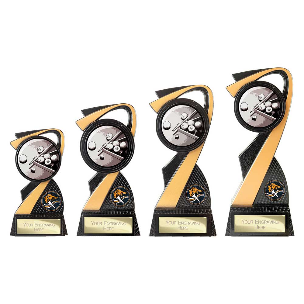 Mania Tower Snooker Award Carbon Black & Gold 155mm