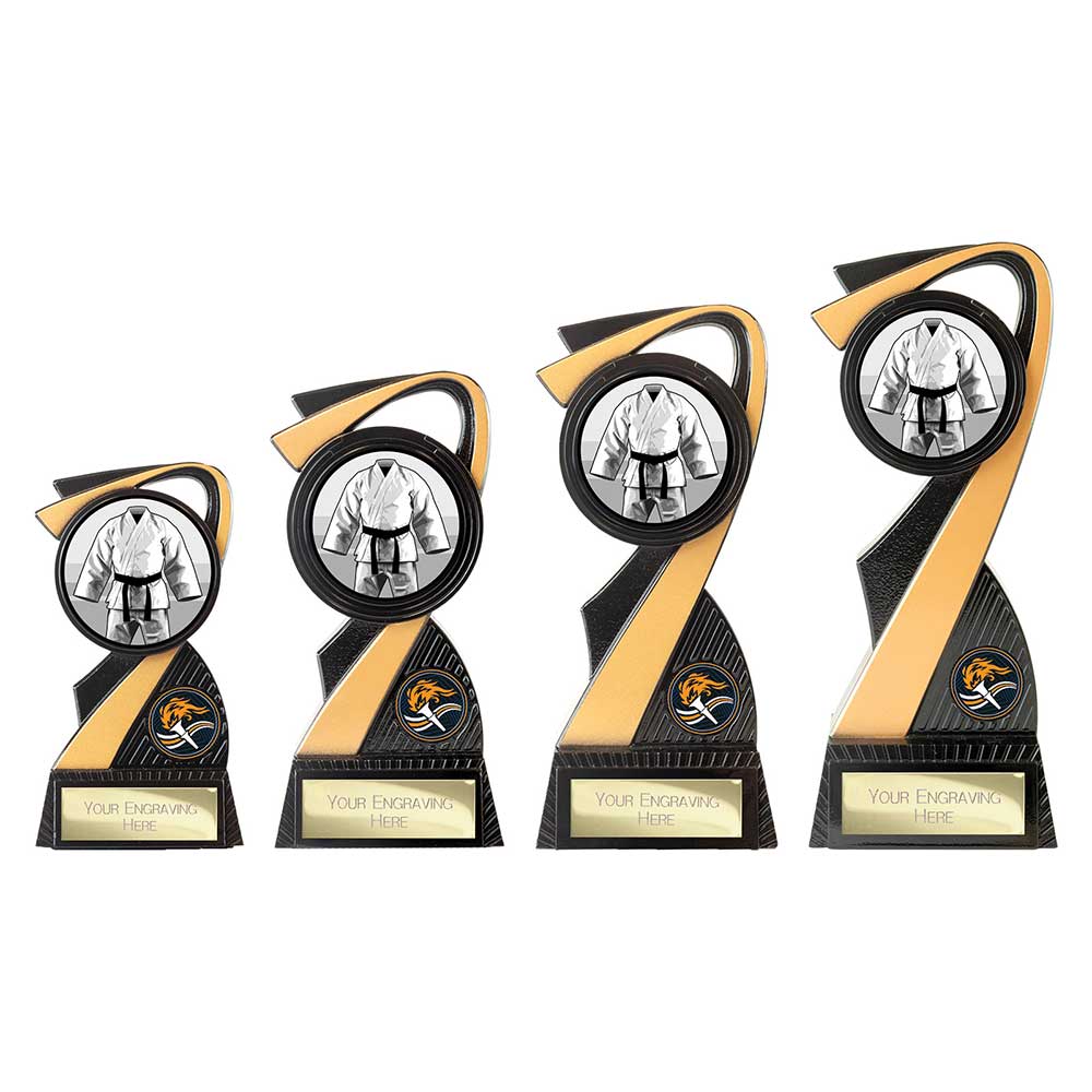 Mania Tower Martial Arts Award Carbon Black & Gold 130mm