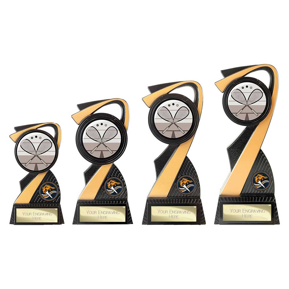 Mania Tower Squash Award Carbon Black & Gold 155mm
