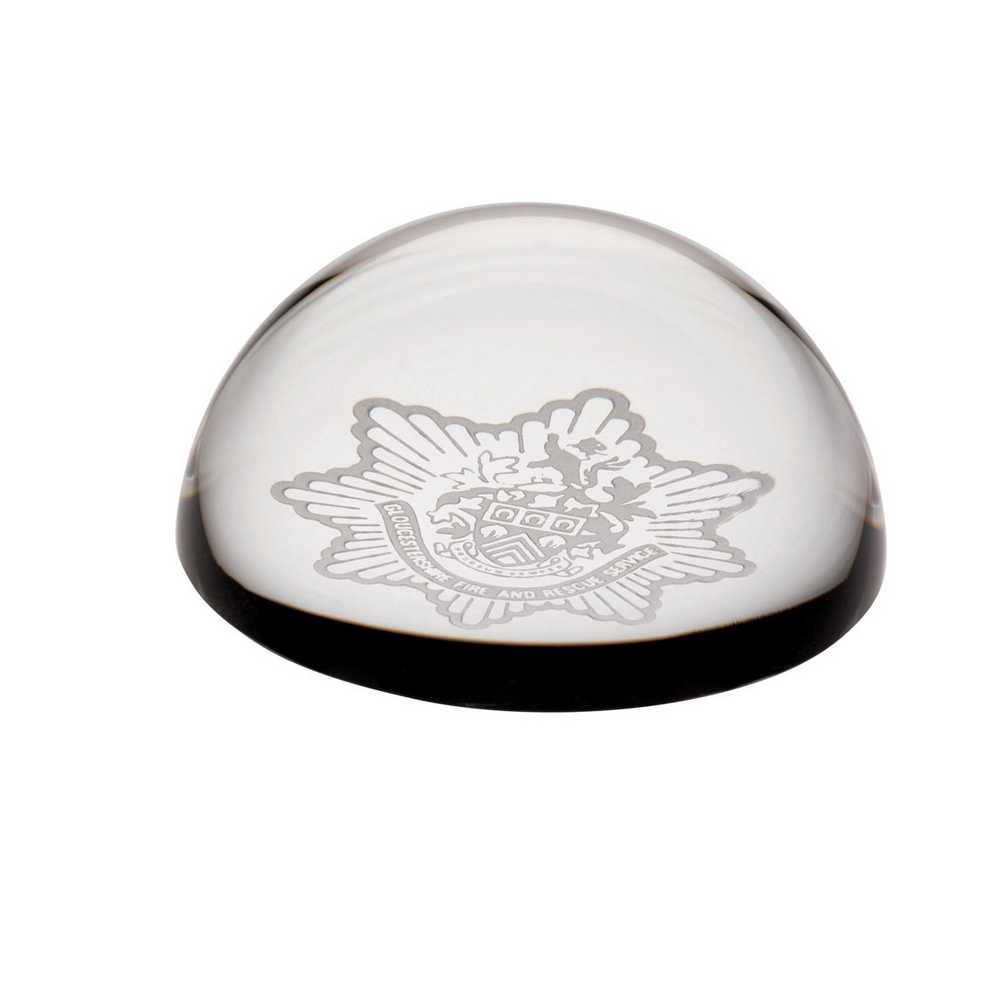 CLEAR GLASS DOMED PAPERWEIGHT - 3in
