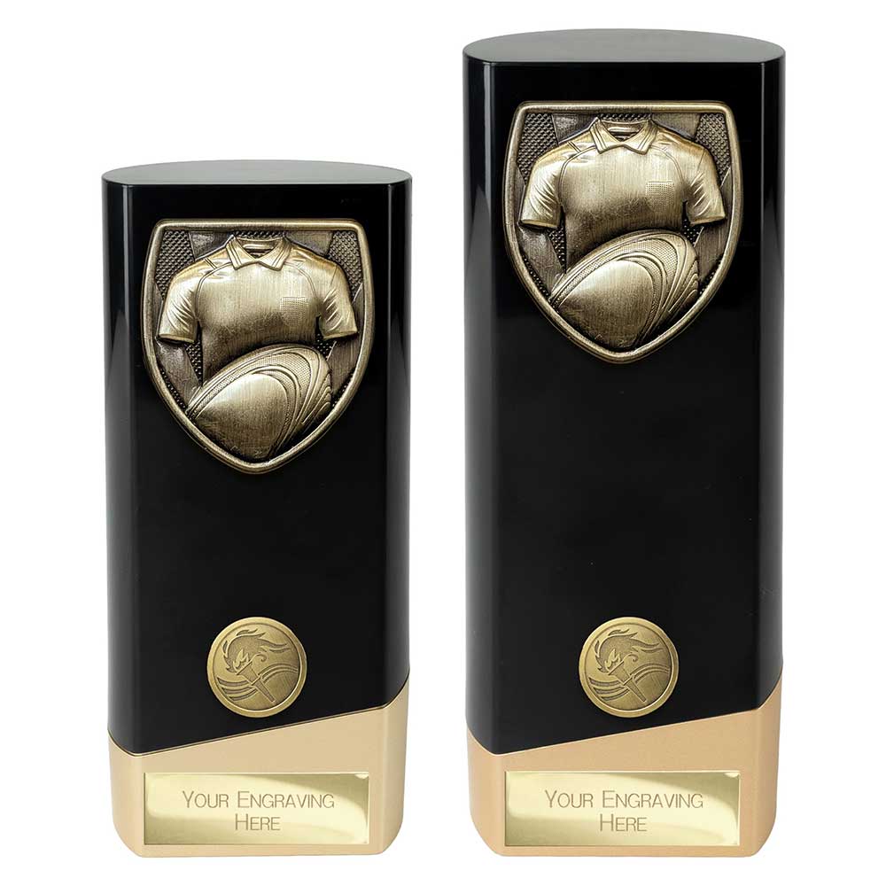 Prime Cobra Rugby Shirt & Ball Award Black & Gold 160mm