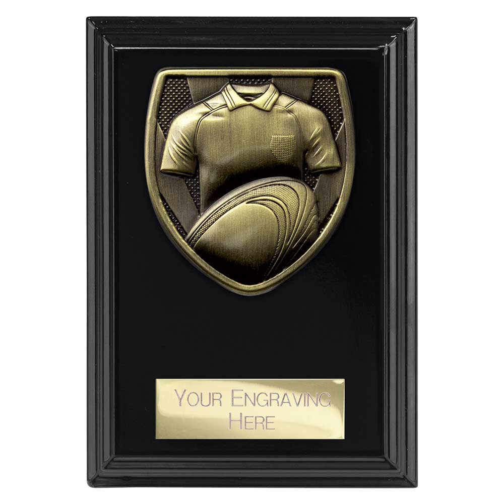 Cobra Plaque Rugby Shirt & Ball Award Epic Black 125mm