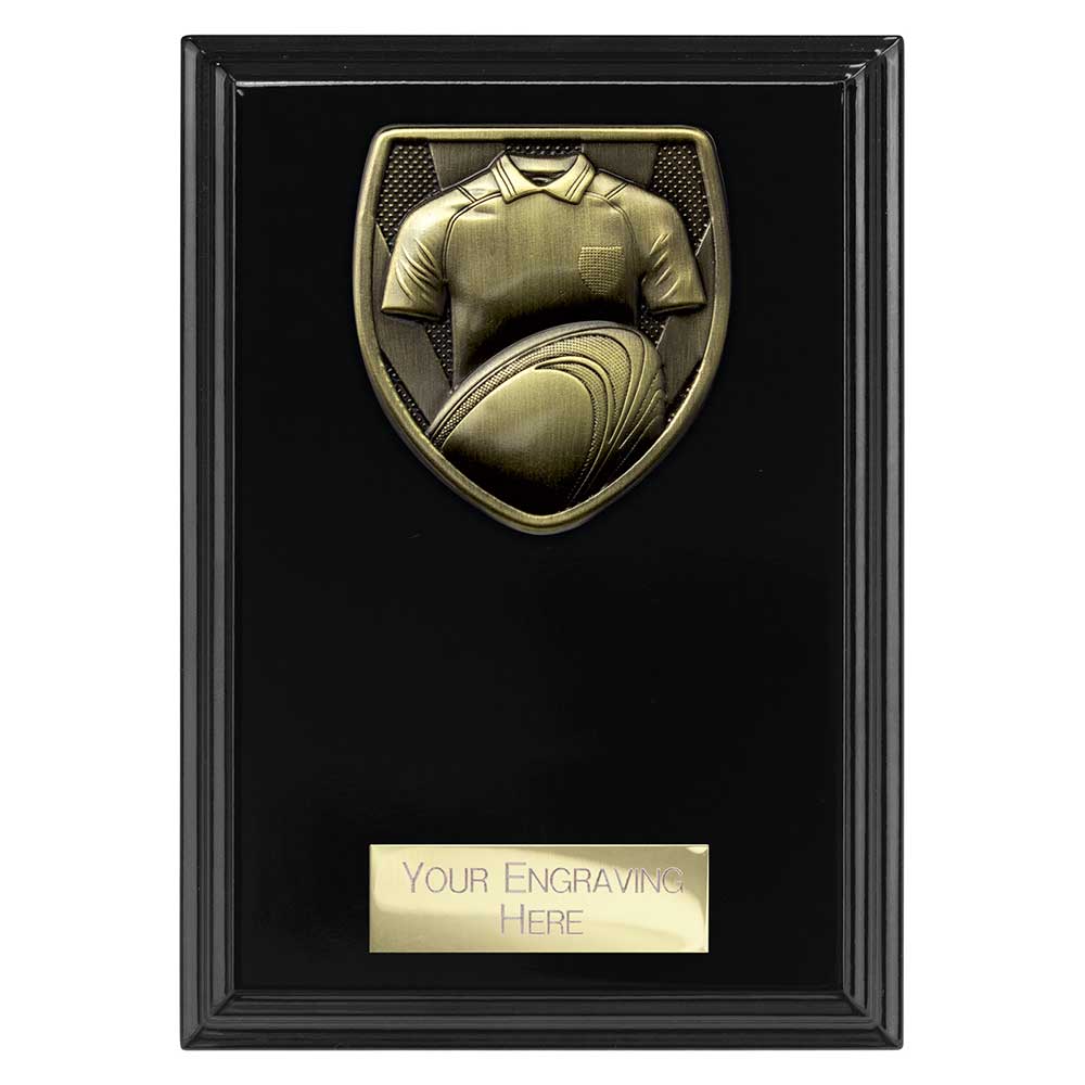 Cobra Plaque Rugby Shirt & Ball Award Epic Black 150mm