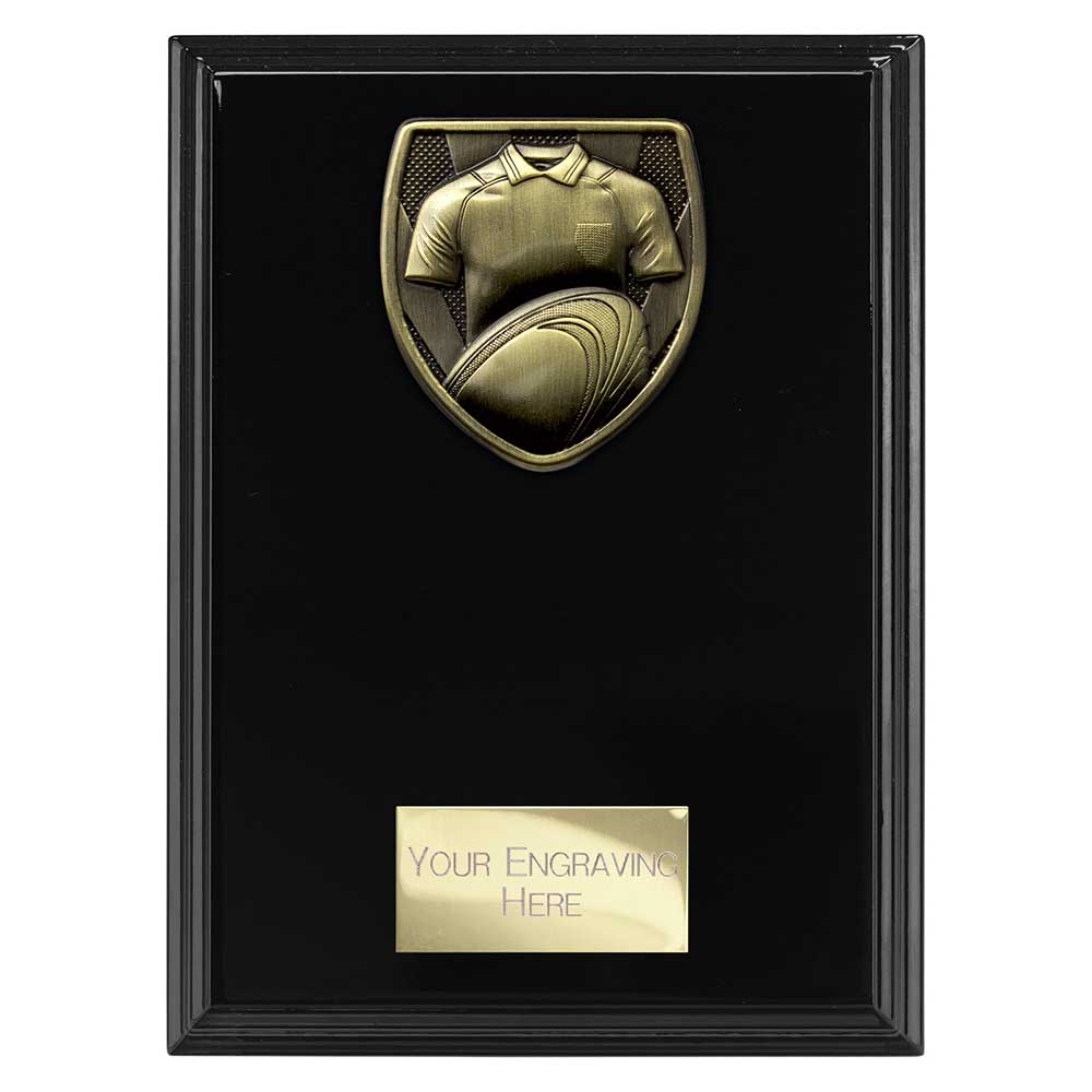 Cobra Plaque Rugby Shirt & Ball Award Epic Black 175mm