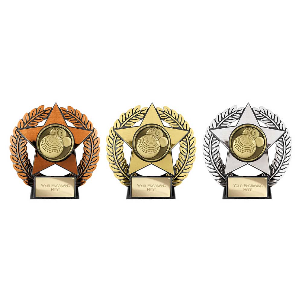Emperor Star Lawn Bowls Plaque Silver 120mm