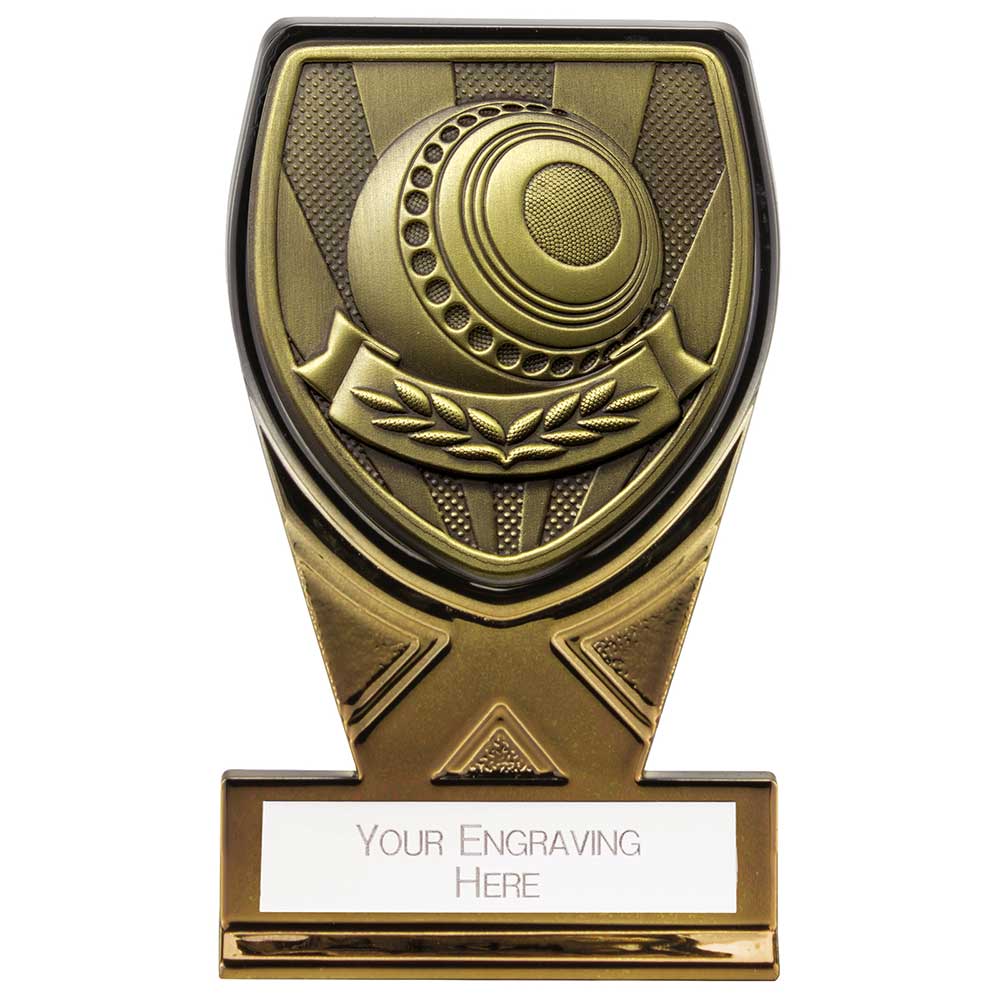 Fusion Cobra Lawn Bowls Plaque Award Black & Gold 110mm